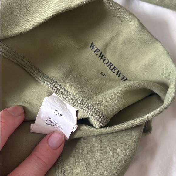 WeWoreWhat Olive Green Activewear Bra and Biker Shorts Set - Picture 8 of 8